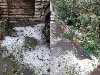 «Άσπρισε» η Λάκκα Σουλίου- Σφοδρή χαλαζόπτωση στην περιοχή 