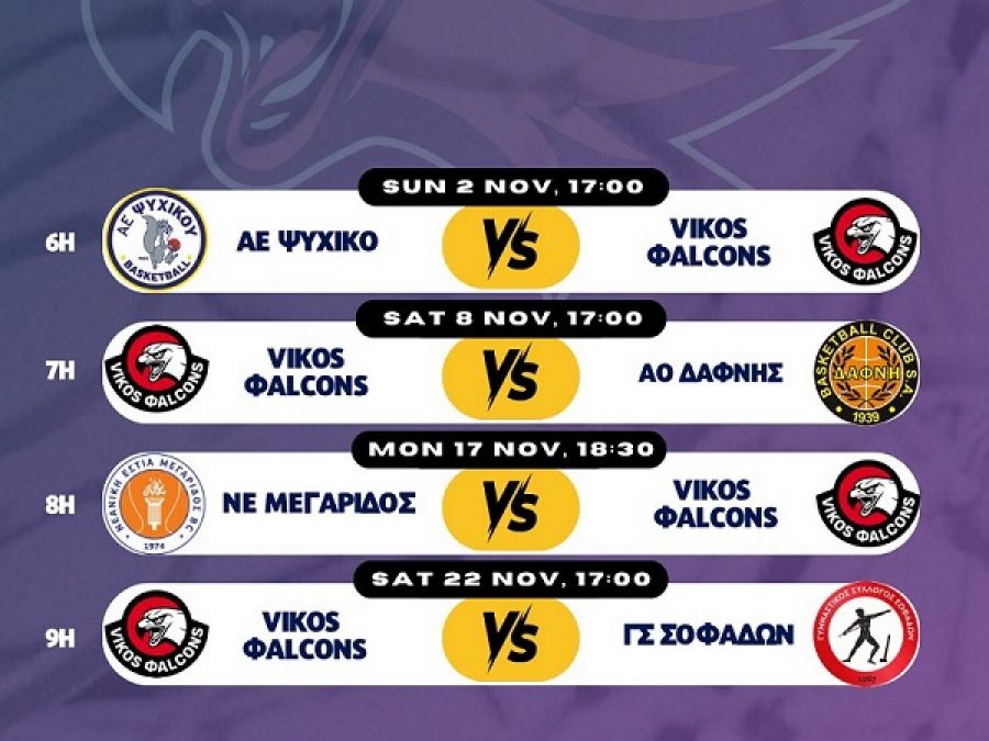 Νοέμβριος με δυνατές μάχες για τους Vikos Φalcons