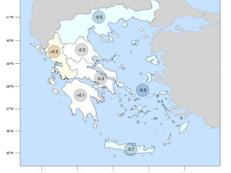 Απρίλιος 2026: Κάτω από τη μέση τιμή η θερμοκρασία στις περισσότερες περιοχές της χώρας